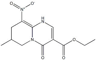 9-Nitro-7-methyl-4-oxo-1,6,7,8-tetrahydro-4H-pyrido[1,2-a]pyrimidine-3-carboxylic acid ethyl ester 구조식 이미지