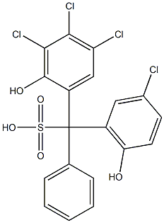 (3-Chloro-6-hydroxyphenyl)(3,4,5-trichloro-2-hydroxyphenyl)phenylmethanesulfonic acid 구조식 이미지