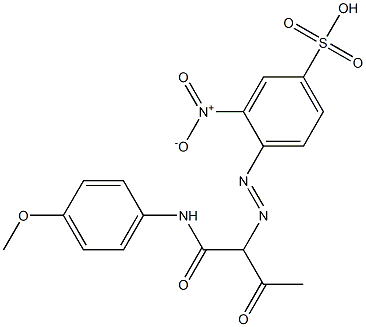 4-[1-[N-(p-Methoxyphenyl)carbamoyl]-2-oxopropylazo]-3-nitrobenzenesulfonic acid Structure