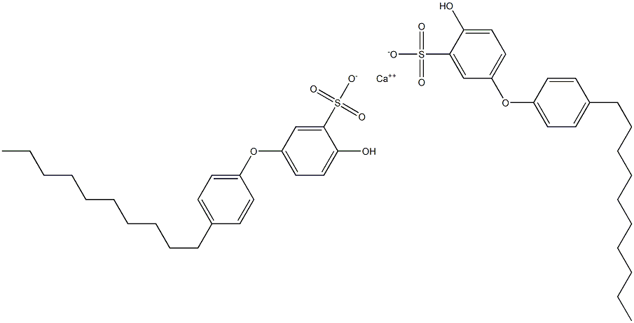 Bis(4-hydroxy-4'-decyl[oxybisbenzene]-3-sulfonic acid)calcium salt Structure