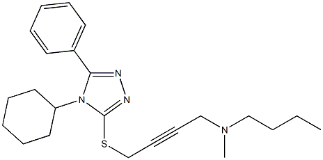4-Cyclohexyl-5-phenyl-3-[[4-[butyl(methyl)amino]-2-butynyl]thio]-4H-1,2,4-triazole Structure
