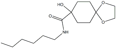 N-Hexyl-1-hydroxy-4,4-(ethylenedioxy)cyclohexanecarboxamide 구조식 이미지