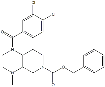 3-Dimethylamino-4-[(3,4-dichlorobenzoyl)(methyl)amino]piperidine-1-carboxylic acid benzyl ester 구조식 이미지