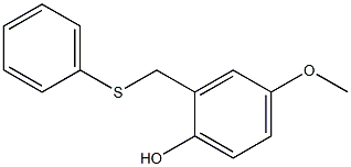 2-Phenylthiomethyl-4-methoxyphenol 구조식 이미지