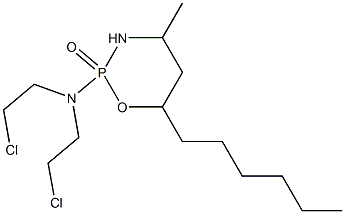 Tetrahydro-2-[bis(2-chloroethyl)amino]-6-hexyl-4-methyl-2H-1,3,2-oxazaphosphorine 2-oxide Structure