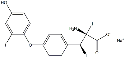 (2R,3S)-2-Amino-3-[4-(4-hydroxy-2-iodophenoxy)phenyl]-2,3-diiodopropanoic acid sodium salt Structure