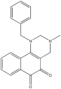 1-Benzyl-3-methyl-1,2,3,4-tetrahydrobenzo[h]quinazoline-5,6-dione Structure