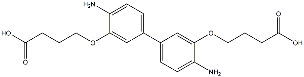 4,4'-[(4,4'-Diamino[1,1'-biphenyl]-3,3'-diyl)bisoxy]bisbutanoic acid Structure