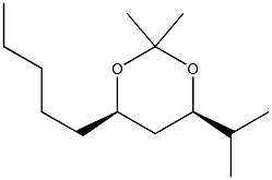 (4R,6R)-2,2-Dimethyl-4-isopropyl-6-pentyl-1,3-dioxane 구조식 이미지