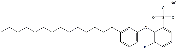 6-Hydroxy-3'-tetradecyl[oxybisbenzene]-2-sulfonic acid sodium salt 구조식 이미지