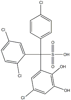 (4-Chlorophenyl)(2,5-dichlorophenyl)(5-chloro-2,3-dihydroxyphenyl)methanesulfonic acid 구조식 이미지