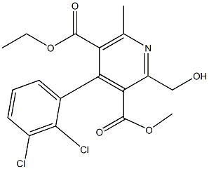 4-(2,3-Dichlorophenyl)-2-hydroxymethyl-6-methyl-3,5-pyridinedicarboxylic acid 5-ethyl 3-methyl ester 구조식 이미지