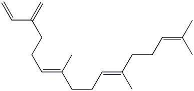 3-Methylene-7,11,15-trimethyl-1,6,10,14-hexadecatetrene 구조식 이미지