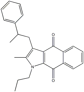 3-(2-Phenylpropyl)-2-methyl-1-propyl-1H-benz[f]indole-4,9-dione 구조식 이미지
