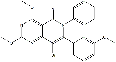 2,4-Dimethoxy-8-bromo-6-phenyl-7-(3-methoxyphenyl)pyrido[4,3-d]pyrimidin-5(6H)-one Structure