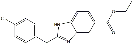 2-(4-Chlorobenzyl)-1H-benzimidazole-5-carboxylic acid ethyl ester 구조식 이미지