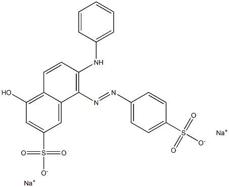 4-Hydroxy-7-phenylamino-8-(p-sulfophenylazo)-2-naphthalenesulfonic acid disodium salt 구조식 이미지