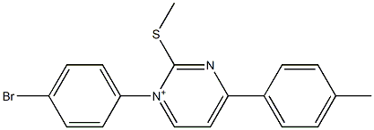 1-(4-Bromophenyl)-4-(4-methylphenyl)-2-methylthio-1-pyrimidinium 구조식 이미지