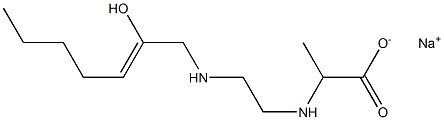 2-[N-[2-[N-(2-Hydroxy-2-heptenyl)amino]ethyl]amino]propionic acid sodium salt 구조식 이미지