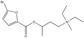 3-[[(5-Bromo-2-furanyl)carbonyl]oxy]-N,N-diethyl-N-methyl-1-butanaminium 구조식 이미지