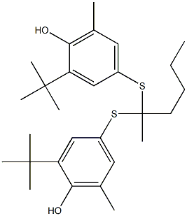 4,4'-(Hexane-2,2-diylbisthio)bis(2-tert-butyl-6-methylphenol) 구조식 이미지