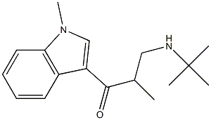 1-Methyl-3-[2-methyl-3-(tert-butylamino)propionyl]-1H-indole 구조식 이미지