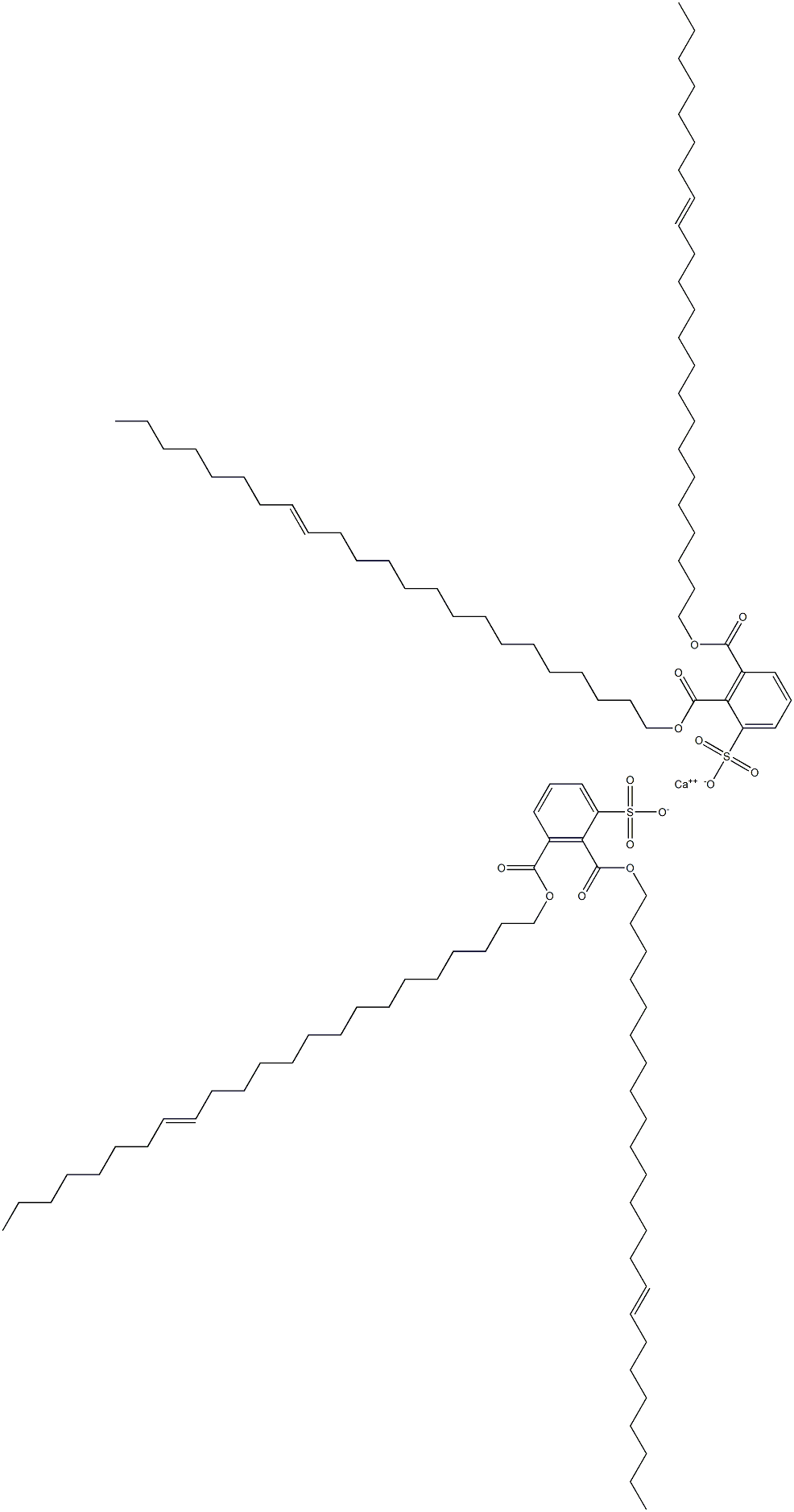 Bis[2,3-di(15-tricosenyloxycarbonyl)benzenesulfonic acid]calcium salt 구조식 이미지