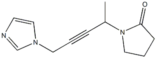 1-[1-Methyl-4-(1H-imidazol-1-yl)-2-butynyl]pyrrolidin-2-one 구조식 이미지