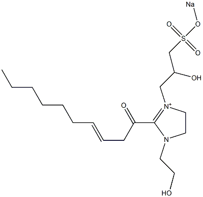 1-(2-Hydroxyethyl)-3-[2-hydroxy-3-(sodiooxysulfonyl)propyl]-2-(3-decenoyl)-2-imidazoline-3-ium Structure