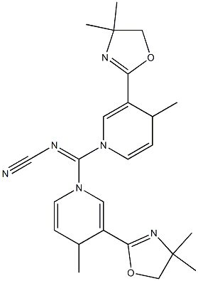 1,1'-(Cyanoiminomethylene)bis[4-methyl-3-(4,4-dimethyl-2-oxazolin-2-yl)-1,4-dihydropyridine] Structure