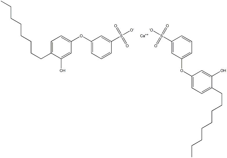 Bis(3'-hydroxy-4'-octyl[oxybisbenzene]-3-sulfonic acid)calcium salt Structure