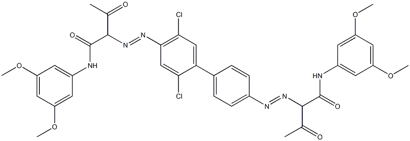 4,4'-Bis[[1-(3,5-dimethoxyphenylamino)-1,3-dioxobutan-2-yl]azo]-2,5-dichloro-1,1'-biphenyl 구조식 이미지