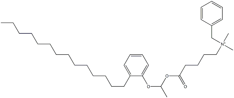 N,N-Dimethyl-N-benzyl-N-[4-[[1-(2-tetradecylphenyloxy)ethyl]oxycarbonyl]butyl]aminium Structure