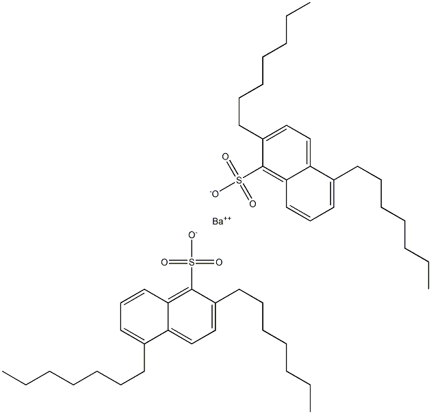Bis(2,5-diheptyl-1-naphthalenesulfonic acid)barium salt Structure