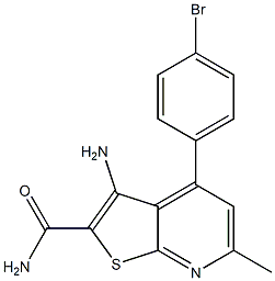 3-Amino-6-methyl-4-(4-bromophenyl)thieno[2,3-b]pyridine-2-carboxamide Structure