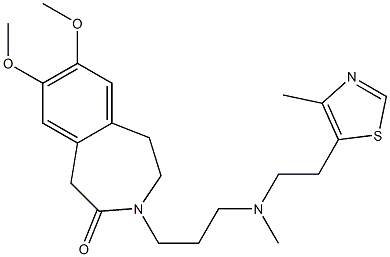 2,3-Dihydro-7,8-dimethoxy-3-[3-[N-[2-(4-methyl-5-thiazolyl)ethyl]-N-methylamino]propyl]-1H-3-benzazepin-4(5H)-one Structure