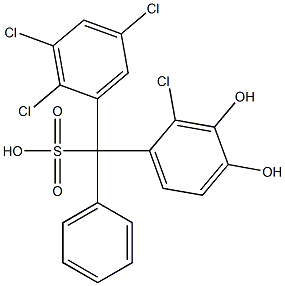 (2-Chloro-3,4-dihydroxyphenyl)(2,3,5-trichlorophenyl)phenylmethanesulfonic acid Structure