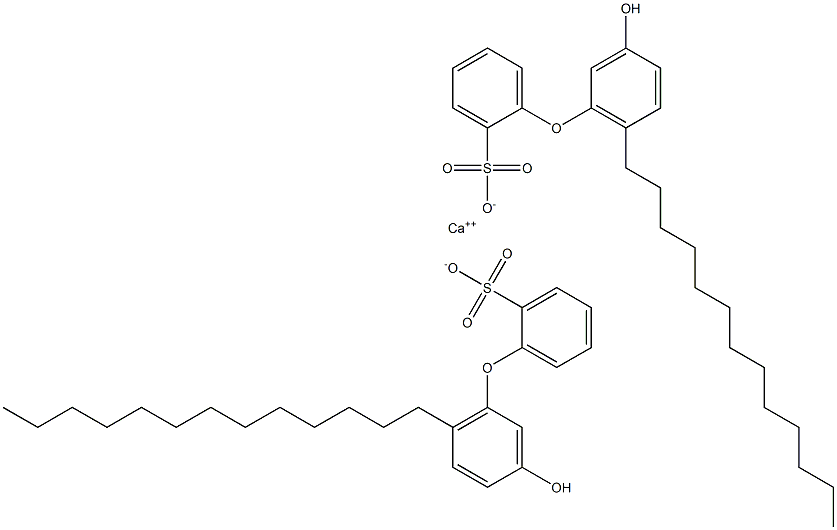Bis(3'-hydroxy-6'-tridecyl[oxybisbenzene]-2-sulfonic acid)calcium salt 구조식 이미지