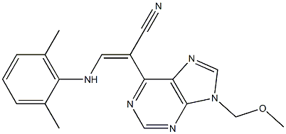 9-(Methoxymethyl)-6-[(E)-1-cyano-2-[(2,6-dimethylphenyl)amino]ethenyl]-9H-purine Structure