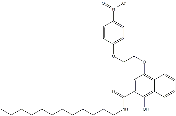 N-Dodecyl-1-hydroxy-4-[2-(4-nitrophenoxy)ethoxy]-2-naphthalenecarboxamide 구조식 이미지