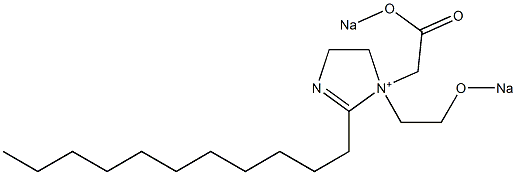 1-[[(Sodiooxy)carbonyl]methyl]-4,5-dihydro-1-[2-(sodiooxy)ethyl]-2-undecyl-1H-imidazol-1-ium 구조식 이미지