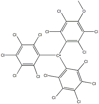 Bis(pentachlorophenyl)(4-methoxy-2,3,5,6-tetrachlorophenyl)methyl radical Structure