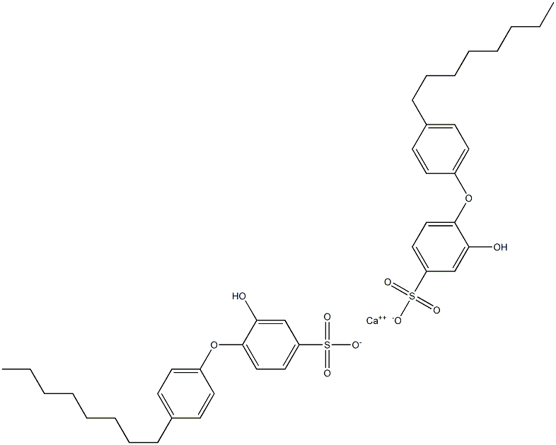 Bis(2-hydroxy-4'-octyl[oxybisbenzene]-4-sulfonic acid)calcium salt 구조식 이미지