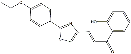 1-(2-Hydroxyphenyl)-3-[2-(4-ethoxyphenyl)thiazol-4-yl]-2-propen-1-one 구조식 이미지