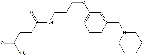 N-[3-[3-(Piperidinomethyl)phenoxy]propyl]-2-(carbamoylmethyl)acetamide Structure