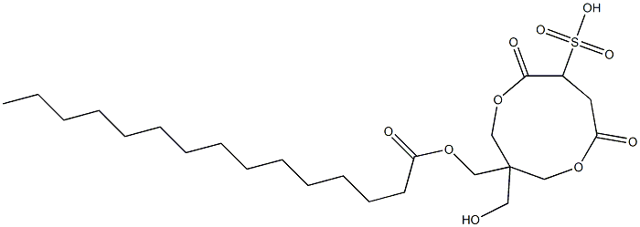 Pentadecanoic acid [1-(hydroxymethyl)-4,7-dioxo-6-sulfo-3,8-dioxacyclononan-1-yl]methyl ester Structure