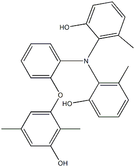 N,N-Bis(2-hydroxy-6-methylphenyl)-2-(3-hydroxy-2,5-dimethylphenoxy)benzenamine 구조식 이미지