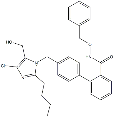 4'-[(2-Butyl-4-chloro-5-hydroxymethyl-1H-imidazol-1-yl)methyl]-N-benzyloxy-1,1'-biphenyl-2-carboxamide Structure