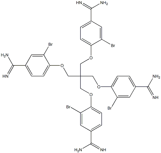 4,4',4'',4'''-[Methanetetrayltetrakis(methyleneoxy)]tetrakis(3-bromobenzamidine) Structure
