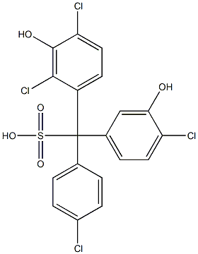 (4-Chlorophenyl)(4-chloro-3-hydroxyphenyl)(2,4-dichloro-3-hydroxyphenyl)methanesulfonic acid 구조식 이미지